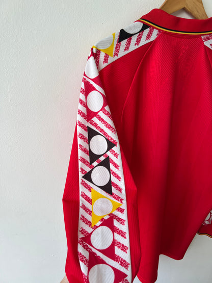 (L) Belgium 1994-96 Home Long Sleeve Shirt