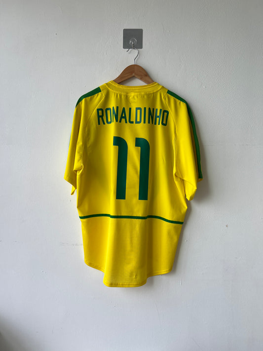 (L) Brazil 2002-04 Home Shirt Ronaldinho #11