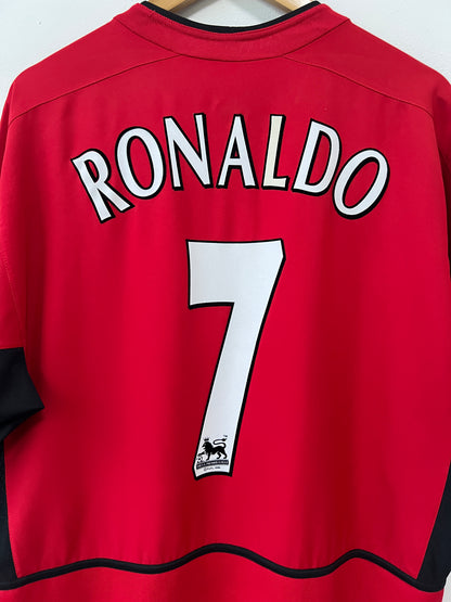 (XL) Manchester United 2002-04 Home Shirt Ronaldo #7