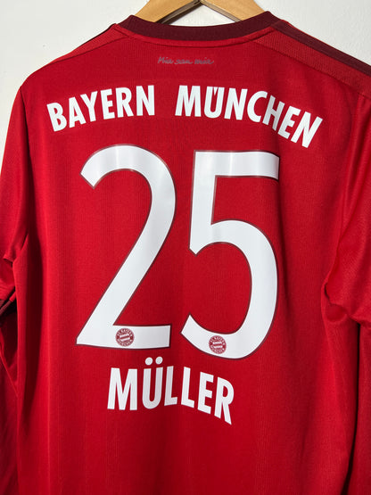 (M) Bayern Munich 2015-16 Home Long Sleeve Shirt Muller #25