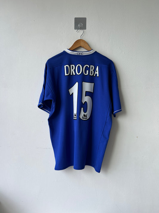 (L) Chelsea 2003-05 Home Shirt Drogba #15 (Reversible)