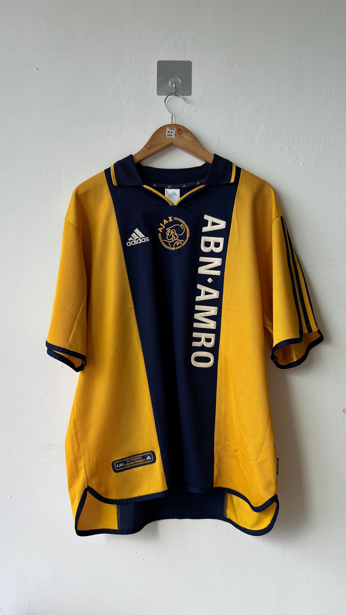 Ajax 2000 2001 away shirt with a Van Der Vaart nameset-front view-693641 adidas