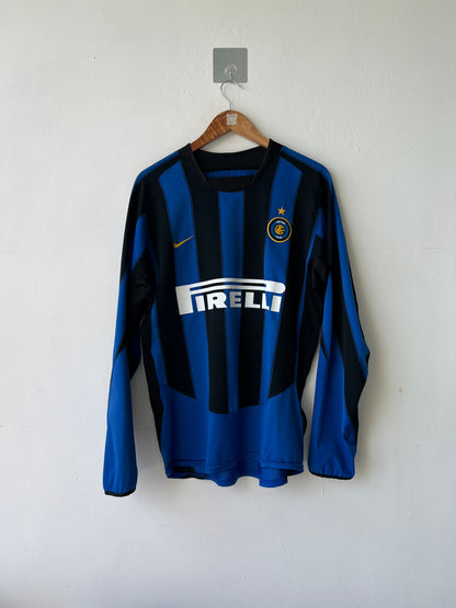 (M) Inter Milan 2003-04 Home Long Sleeve Shirt Recoba #20