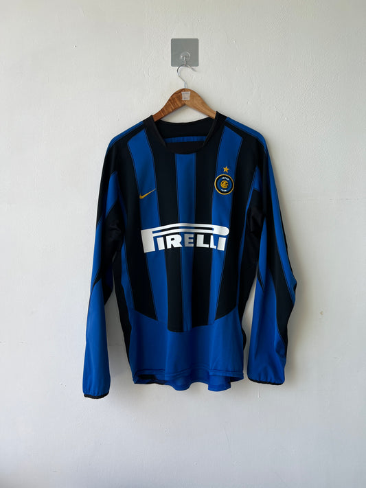 (M) Inter Milan 2003-04 Home Long Sleeve Shirt Recoba #20