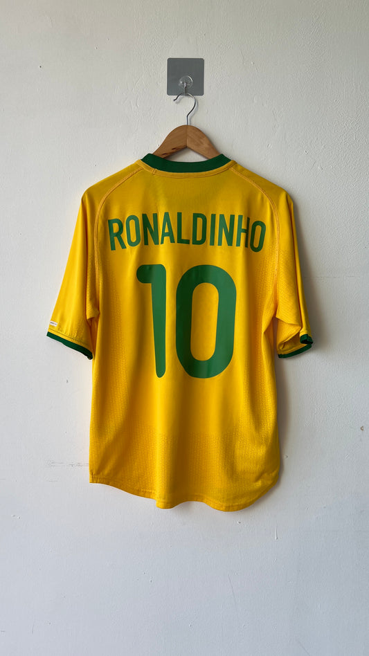 Brazil 2000 Home Shirt Ronaldinho #10 (S)