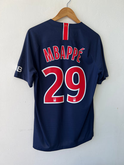 (L fits M) PSG 2018-19 Home Player Version Shirt Mbappe #29