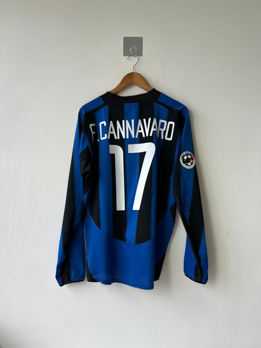 (M) Inter Milan 2003-04 Home Long Sleeve Shirt F. Cannavaro #17