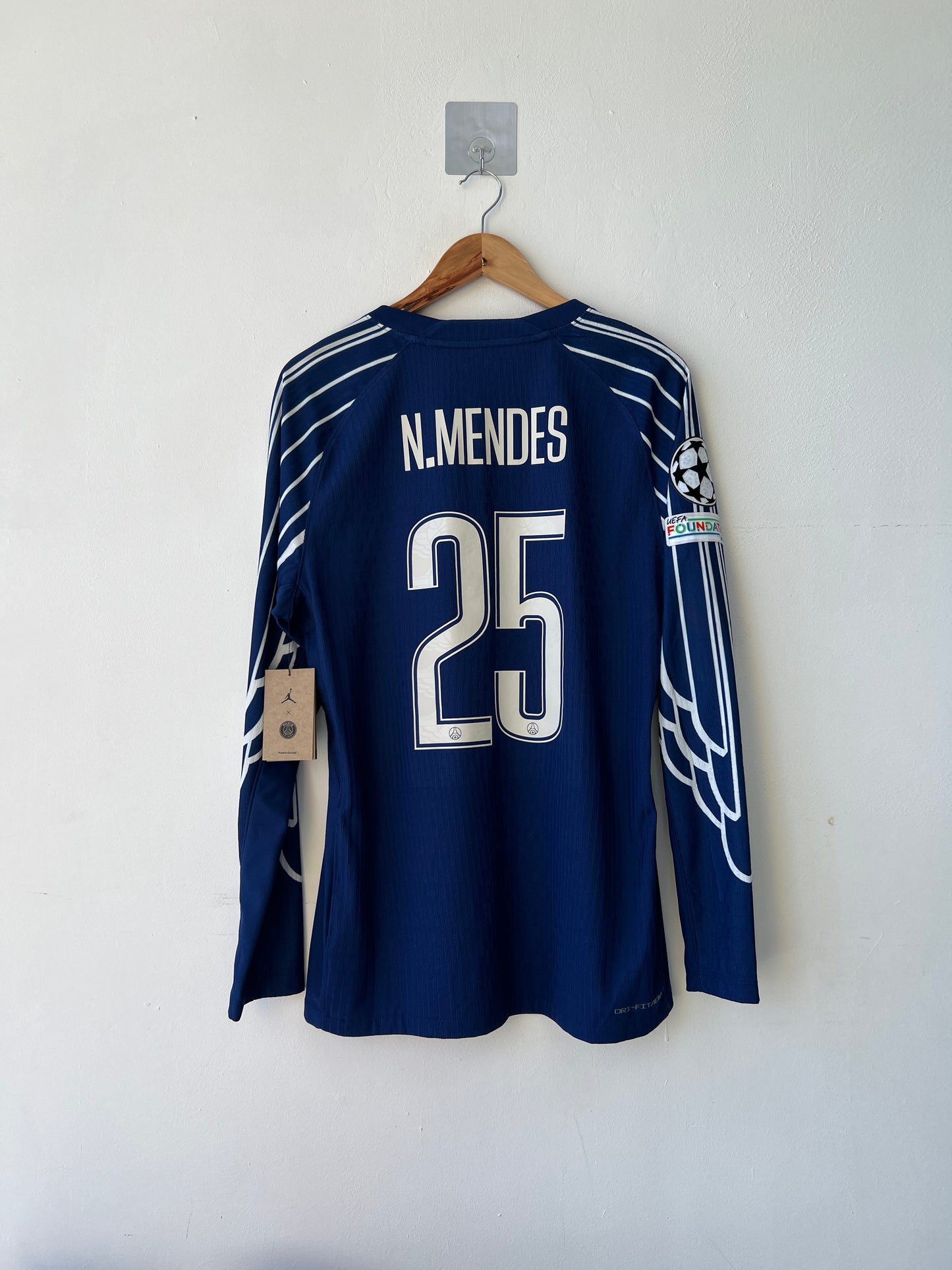 (L) PSG 2024-25 Fourth Long Sleeve Player Version Shirt N. Mendes #25 (NEW)