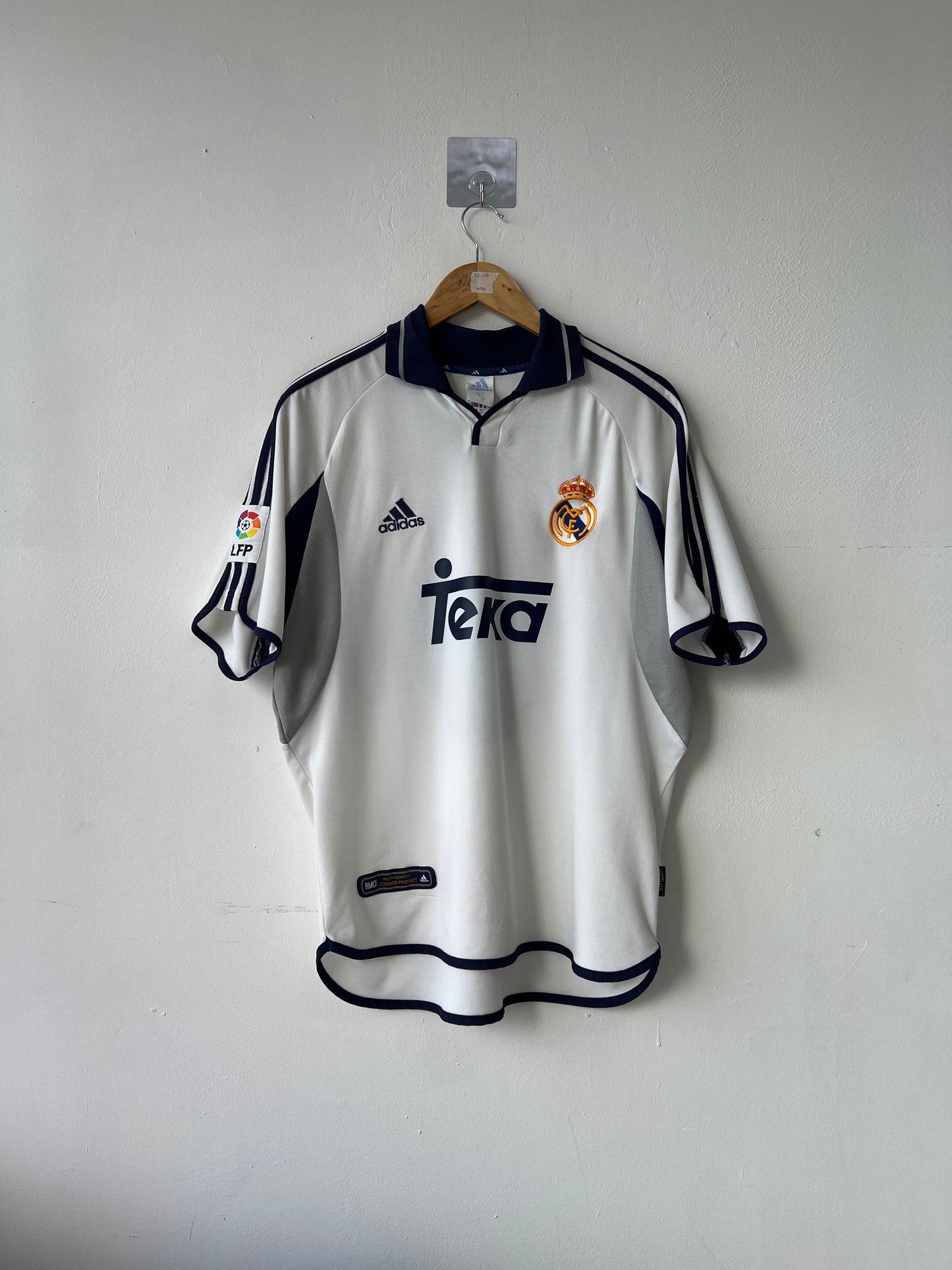 (M fits L) Real Madrid 2000-01 Home Shirt Zidane #5