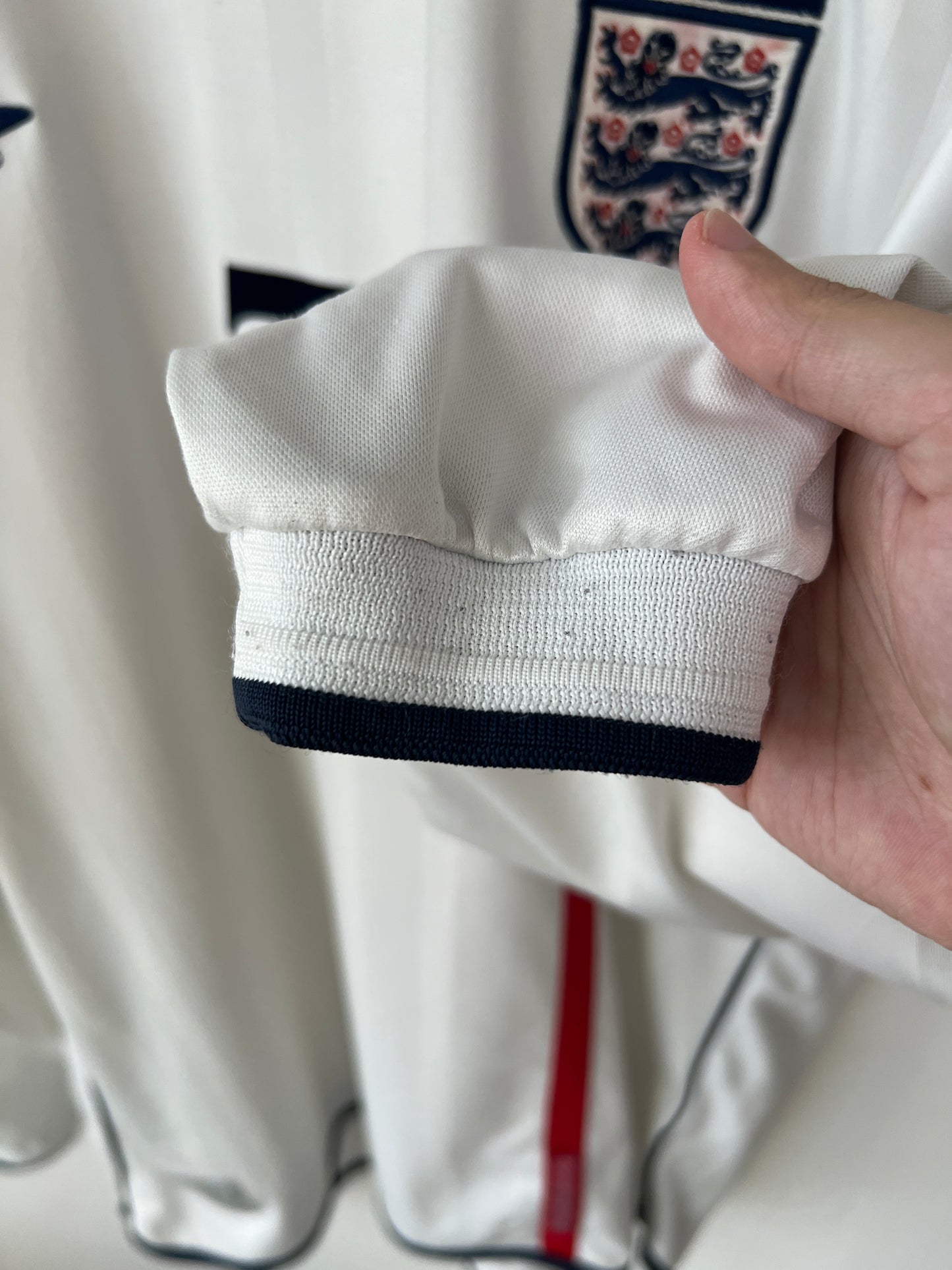 (XL) England 2001-03 Home Long Sleeve Shirt Beckham #7