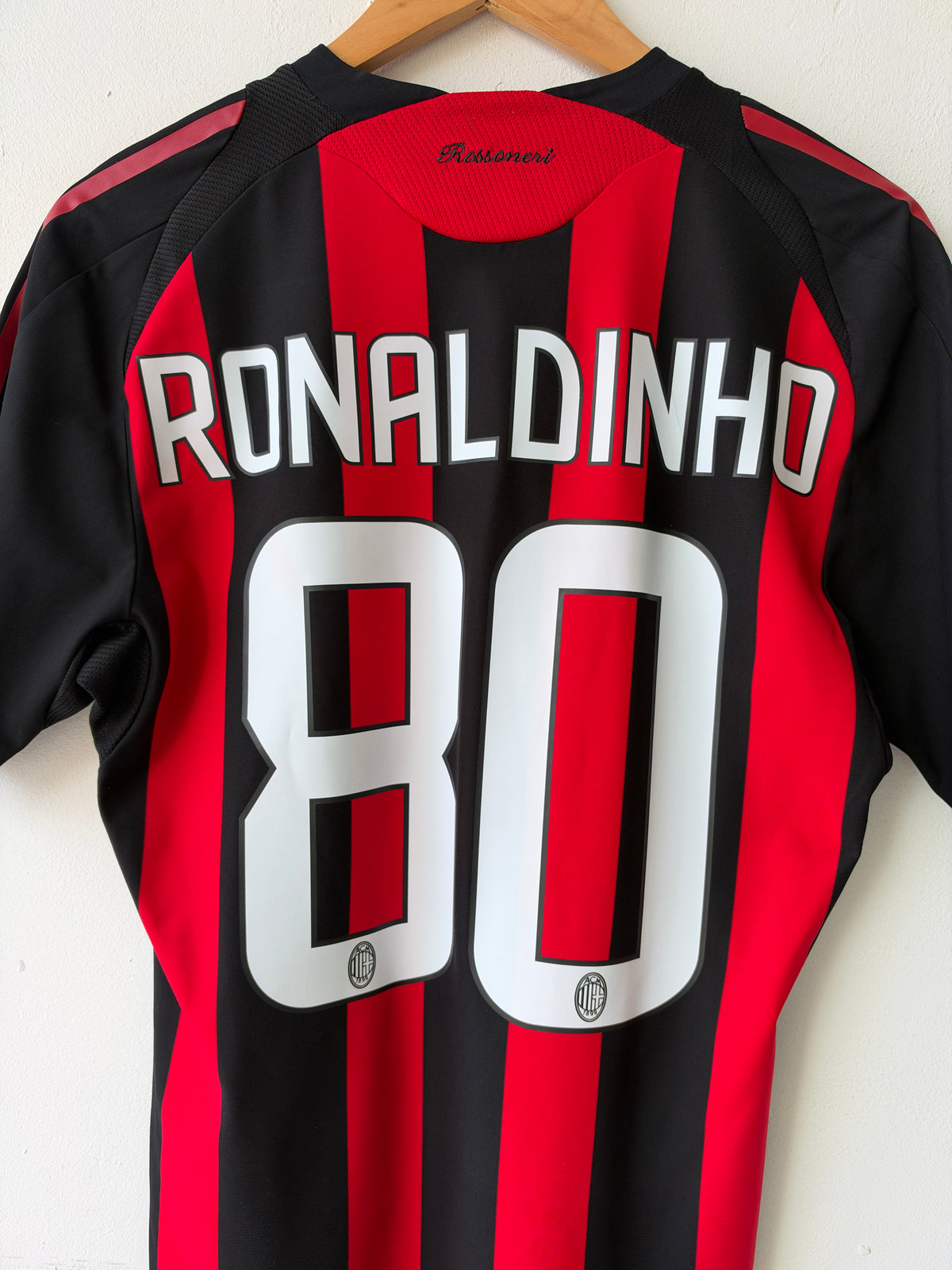 (M) AC Milan 2008-09 Home Player Version Shirt Ronaldinho #80