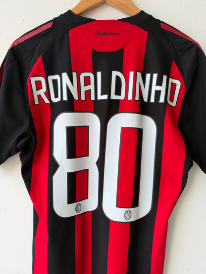 (M) AC Milan 2008-09 Home Player Version Shirt Ronaldinho #80