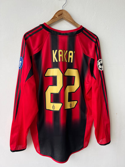 (M) AC Milan 2004-05 Home Long Sleeve Shirt Kaka #22