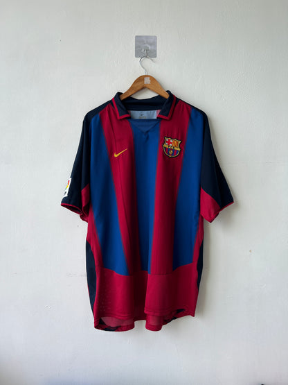 (XL) Barcelona 2003-04 Home Shirt Ronaldinho #10