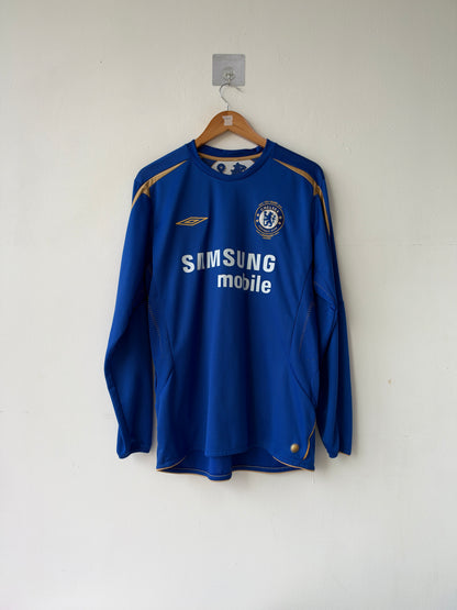 (L) Chelsea 2005-06 Home Long Sleeve Shirt Drogba #15