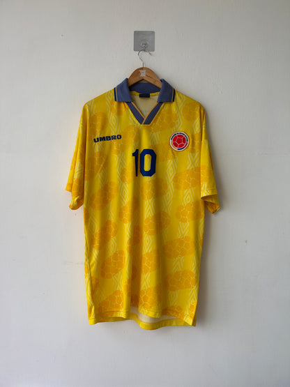 (L fits XL) Colombia 1994-95 Home Shirt Valderrama #10