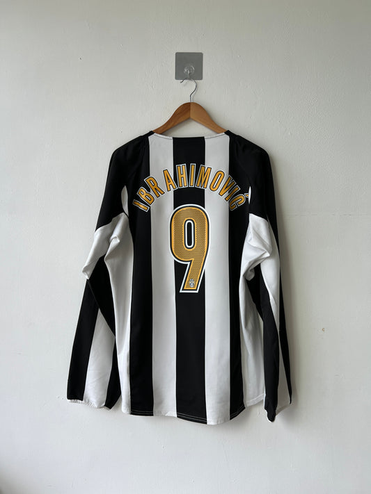 (L) Juventus 2004-05 Home Long Sleeve Shirt Ibrahimovic #9