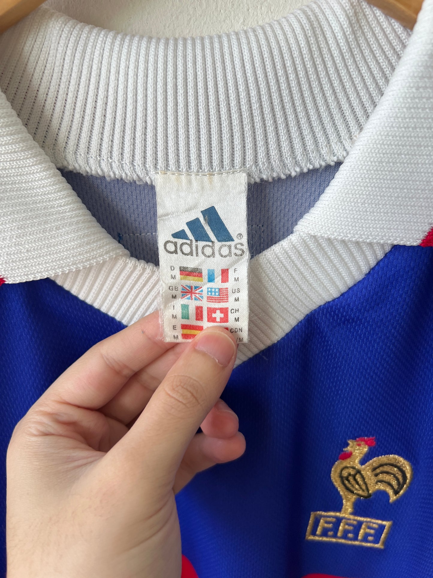 (M fits L) France 1998-00 Home Shirt Zidane #10