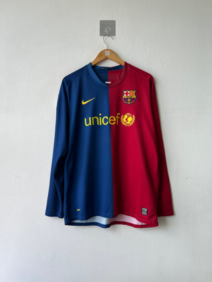 (L) Barcelona 2008-09 Home Long Sleeve Shirt Messi #10