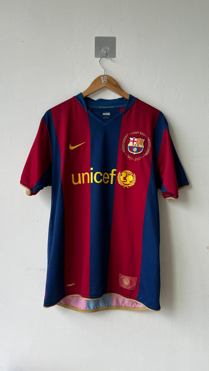 Barcelona 2007 2008 home shirt with a ronaldinho nameset-237741 nike-front view