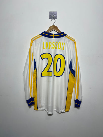 (L) Sweden 2000-02 Away Long Sleeve Player Version Larsson #20