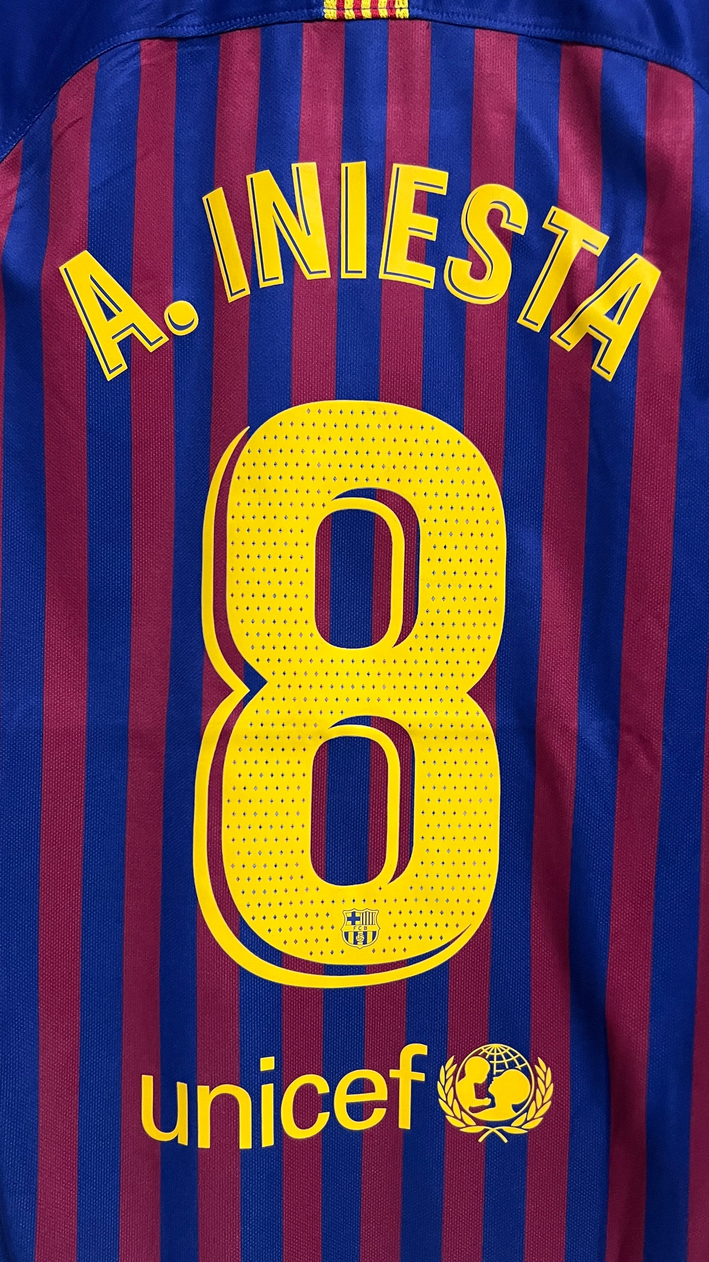 Barcelona 2018-19 Home Shirt Iniesta #8 Tribute Match (Brand New) (M)
