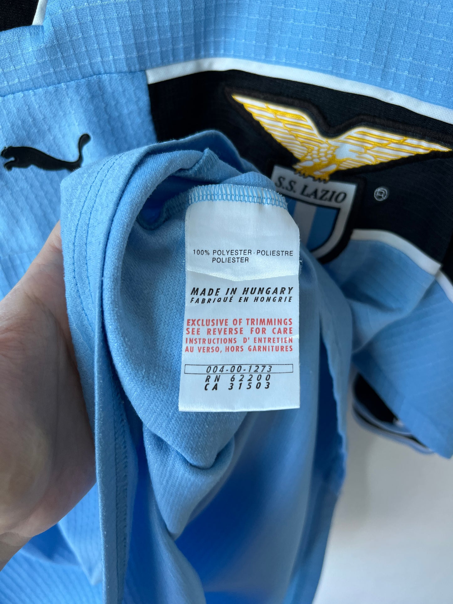 (XL fits L) Lazio 1998-99 Home Shirt (European Sponsor)