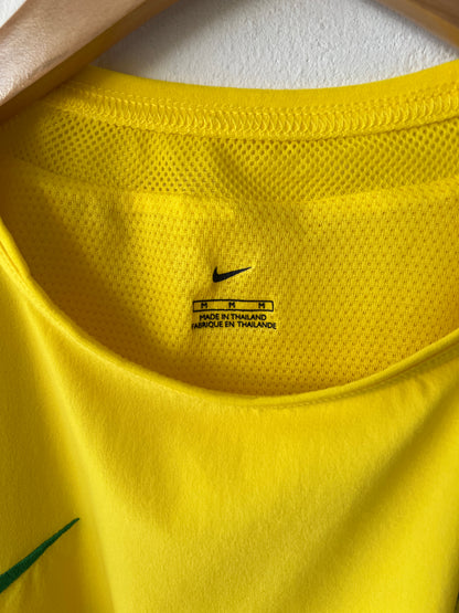 (M) Brazil 2002-04 Home Long Sleeve Player Version Shirt Ronaldo #9