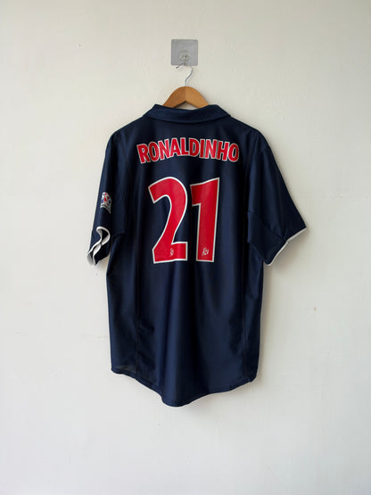 (L) PSG 2001-02 Home Shirt Ronaldinho #21
