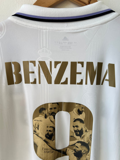 (L) Real Madrid 2022-23 Home Shirt Benzema #9 Ballon d'Or Tribute (NEW)