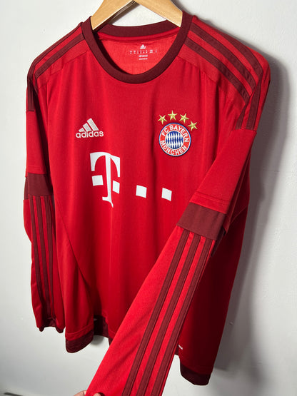 (M) Bayern Munich 2015-16 Home Long Sleeve Shirt Muller #25