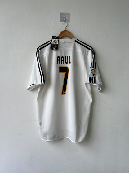 (M fits L) Real Madrid 2003-04 Home Shirt Raul #7 (NEW)