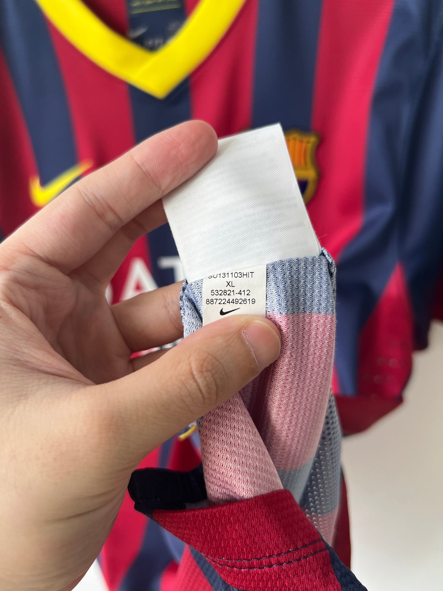 (XL) Barcelona 2013-14 Home Player Version Shirt Messi #10