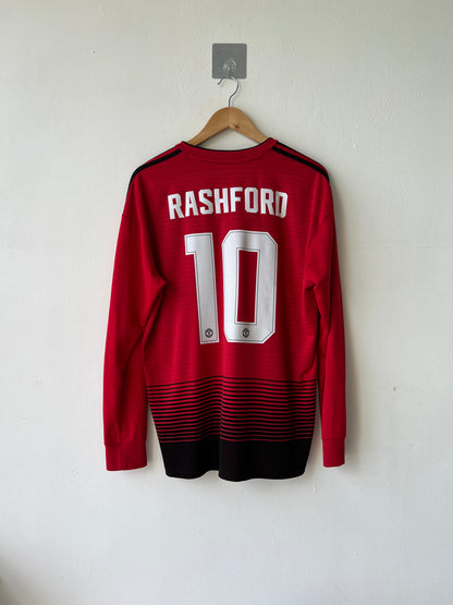 (L) Manchester United 2018-19 Home Long Sleeve Shirt Rashford #10