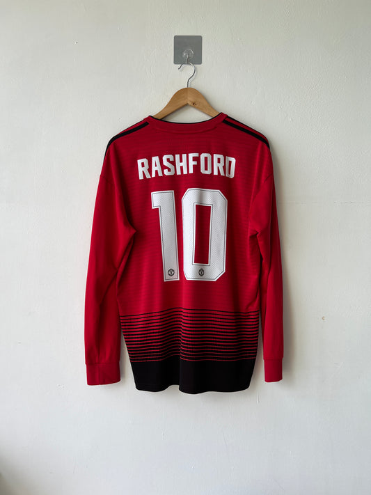 (L) Manchester United 2018-19 Home Long Sleeve Shirt Rashford #10
