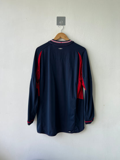 (L) England 2002-04 Away Long Sleeve Shirt Beckham #7 (Rerversible)