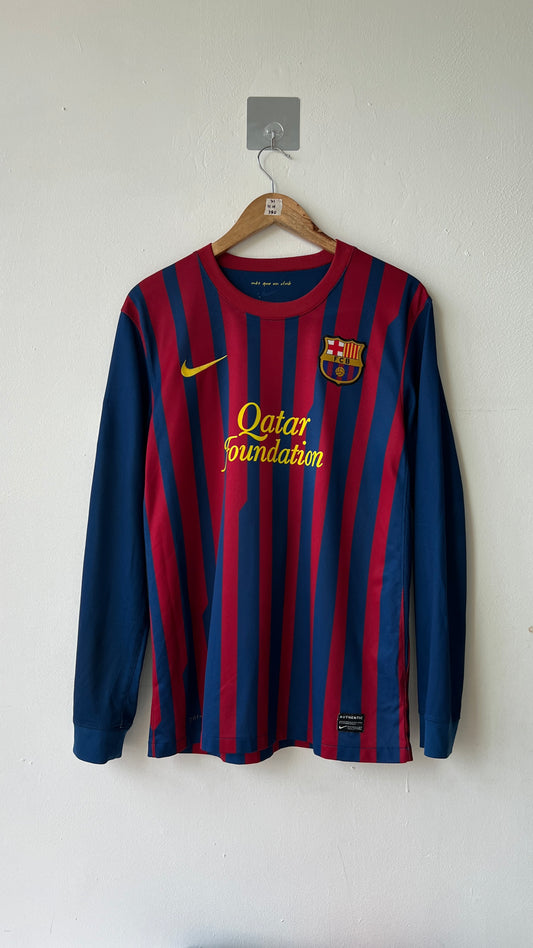 Barcelona 2011-12 Home L/S Shirt Messi #10 (M)