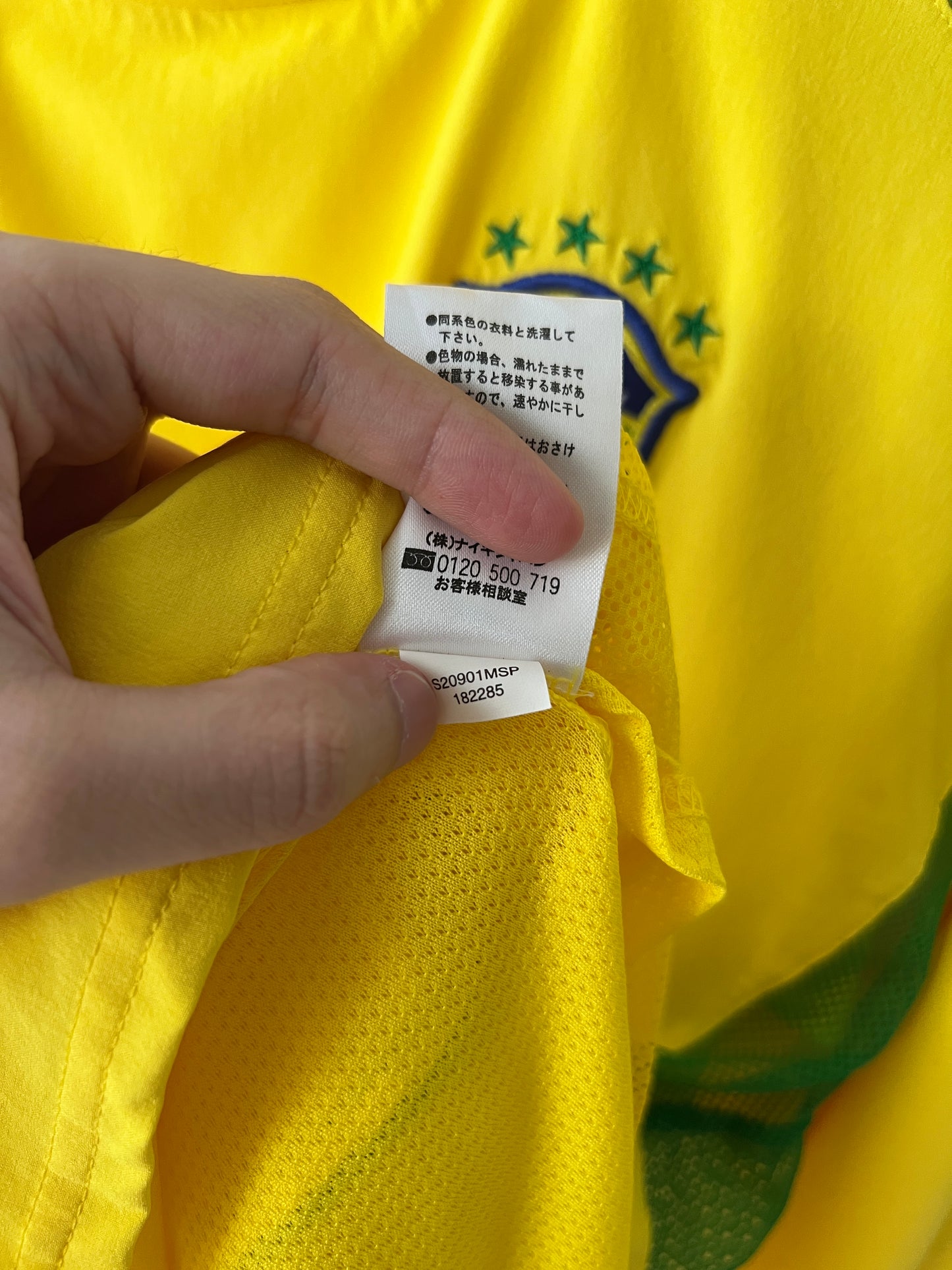 (M) Brazil 2002-04 Home Long Sleeve Player Version Shirt Ronaldo #9