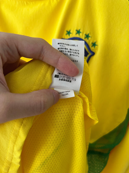 (M) Brazil 2002-04 Home Long Sleeve Player Version Shirt Ronaldo #9