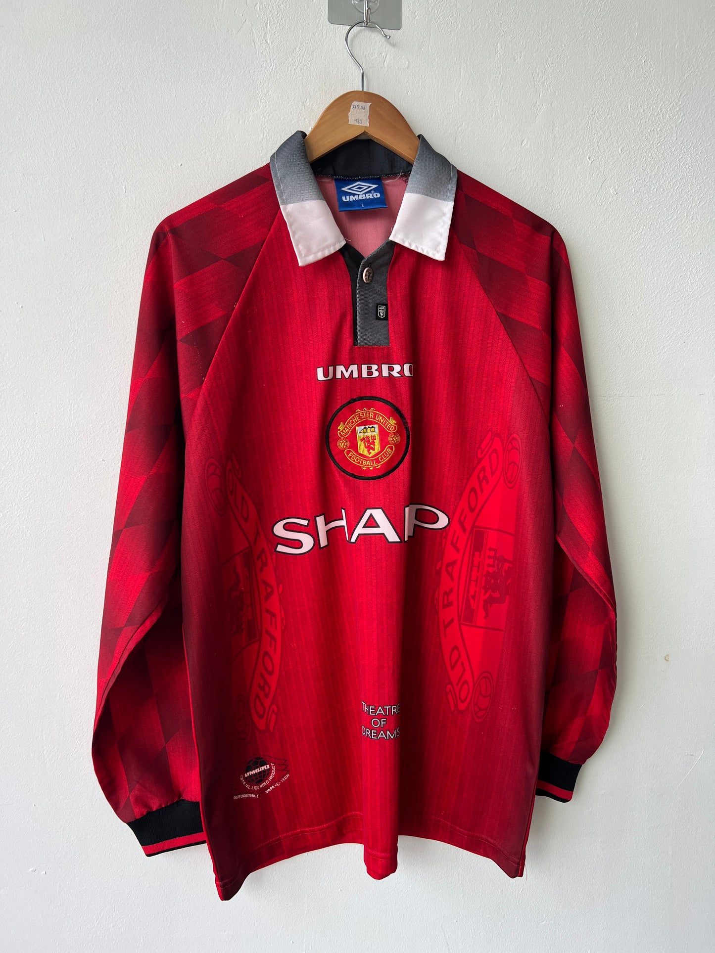 (L) Manchester United 1996-98 Home Long Sleeve Shirt