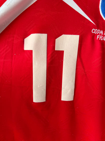 (L) Chile 1997-99 Home Long Sleeve Shirt Salas #11