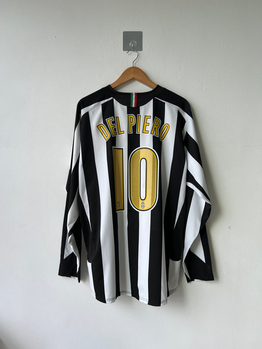 (XL) Juventus 2005-06 Home Long Sleeve Shirt Del Piero #10