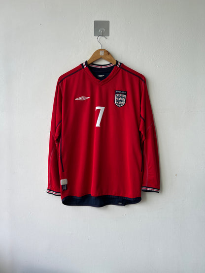 (M) England 2002-04 Away Long Sleeve Shirt Beckham #7