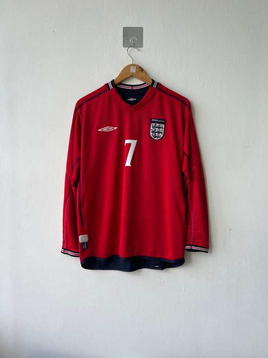 (M) England 2002-04 Away Long Sleeve Shirt Beckham #7