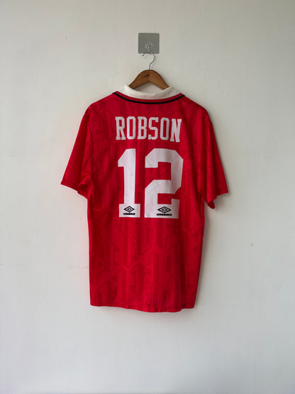 (L) Manchester United 1992-94 Home Shirt Bryan Robson #12