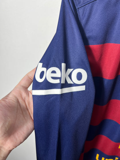 (M) Barcelona 2015-16 Home Long Sleeve Shirt Neymar Jr. #11