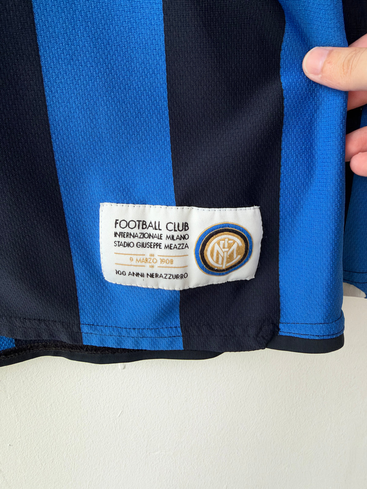 (XL) Inter Milan 2007-08 Home Long Sleeve Shirt Ibrahimovic #8