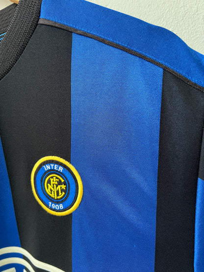 (M fits L) Inter Milan 1999-00 Home Shirt Ronaldo #9