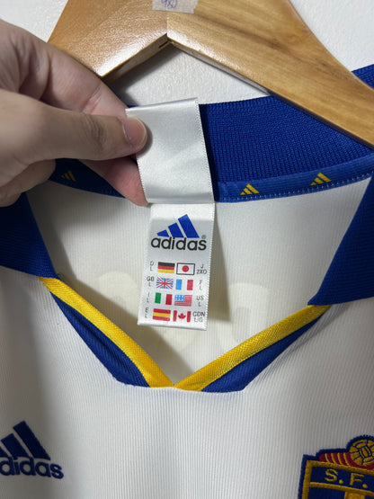 (L) Sweden 2000-02 Away Long Sleeve Player Version Larsson #20