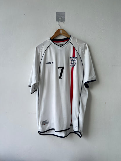 (XL) England 2001-03 Home Shirt Beckham #7